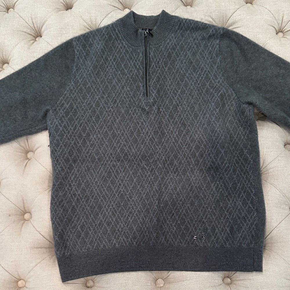 Men's Charcoal Zip-Up Sweater